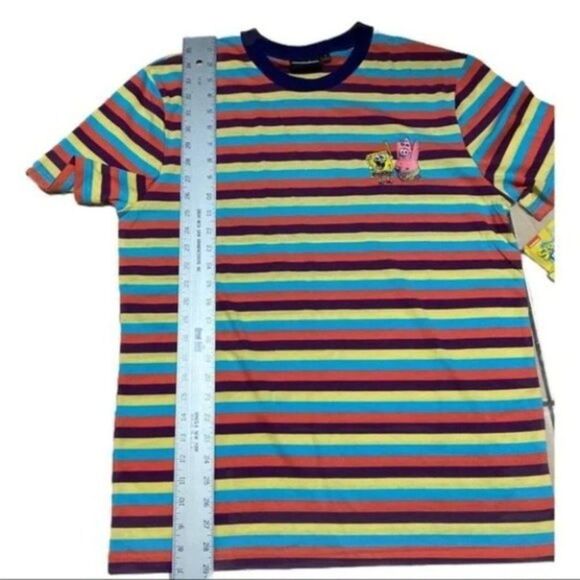 Nickelodeon T-Shirt Mens M Spongebob Patrick Stripe Colorful 90’s Retro Cartoon - Picture 12 of 14
